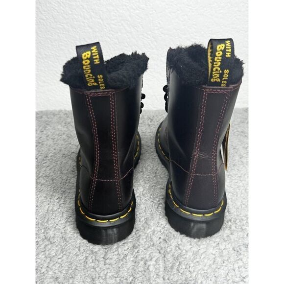 NWT Doc Martens 1460 Serena Oxblood s Boots Women's US Size 5 Faux Fur Lining - Picture 4 of 9